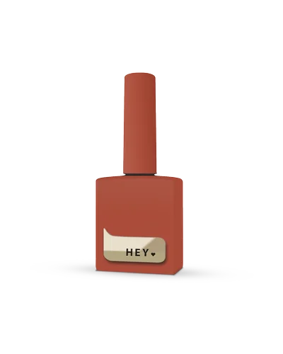 Brown nail polish bottle with &