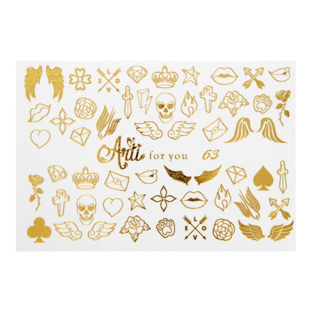 Autocollant pour ongles – Arti For You Gold - 63