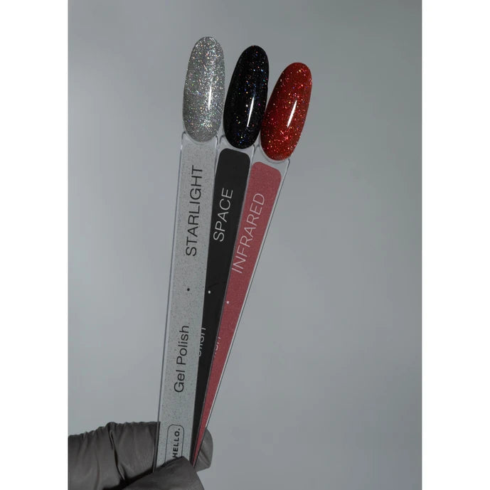 Three nail polish samples labeled & - Foto №3