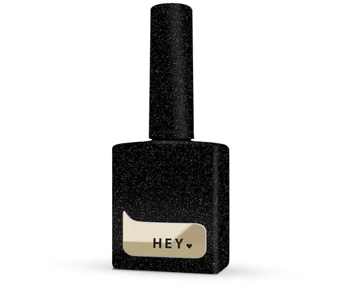 Black bottle of gel polish on white background