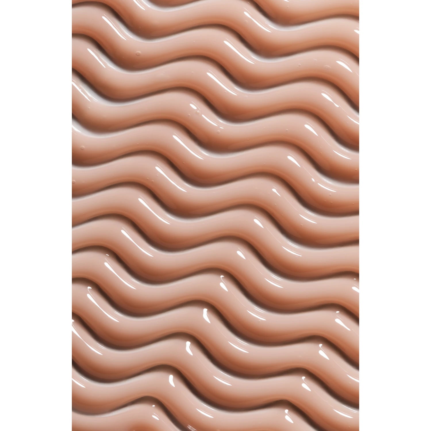 Glossy nude gel polish in a wavy textured pattern, manicure nail art product