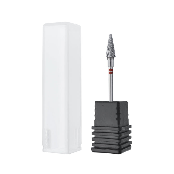 STALEKS PRO Carbide Nail Drill Bit Cone for Left-Handed Users, Red, Ø 6 mm / 14 mm