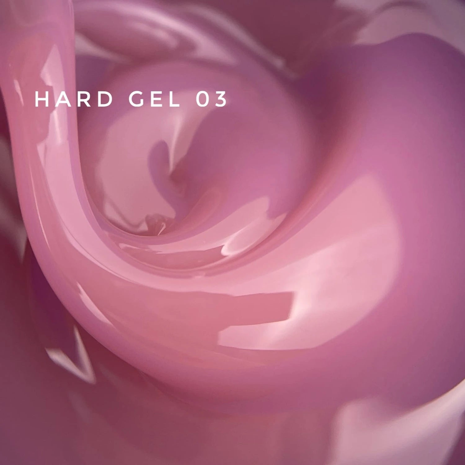 Pink hard gel for nails, glossy texture, professional manicure product