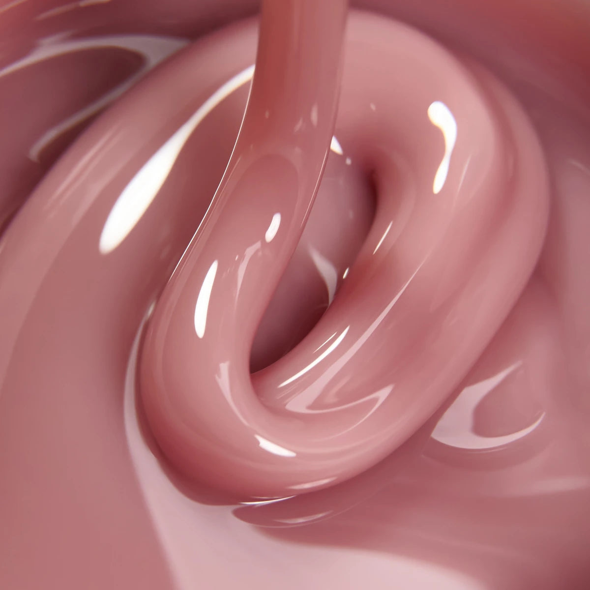 Pink UV gel for nails with glossy, thick texture, close-up nail product image