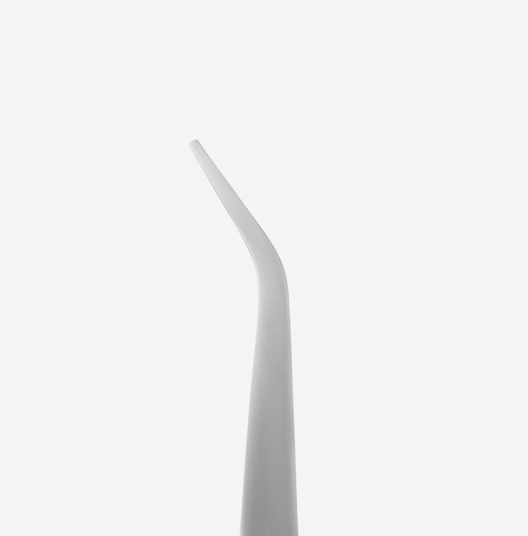 Stainless steel precision nail art tweezers for manicure and pedicure on white background