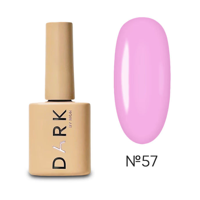 Light pink gel nail polish bottle and swatch labeled No. 57, manicure product