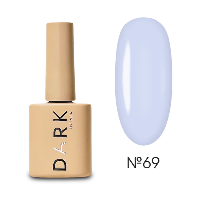 Pale pastel blue gel nail polish bottle and matching color swatch labeled No 69