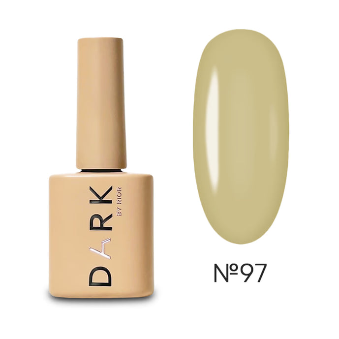 Beige gel nail polish bottle with matching swatch, labeled shade No. 97