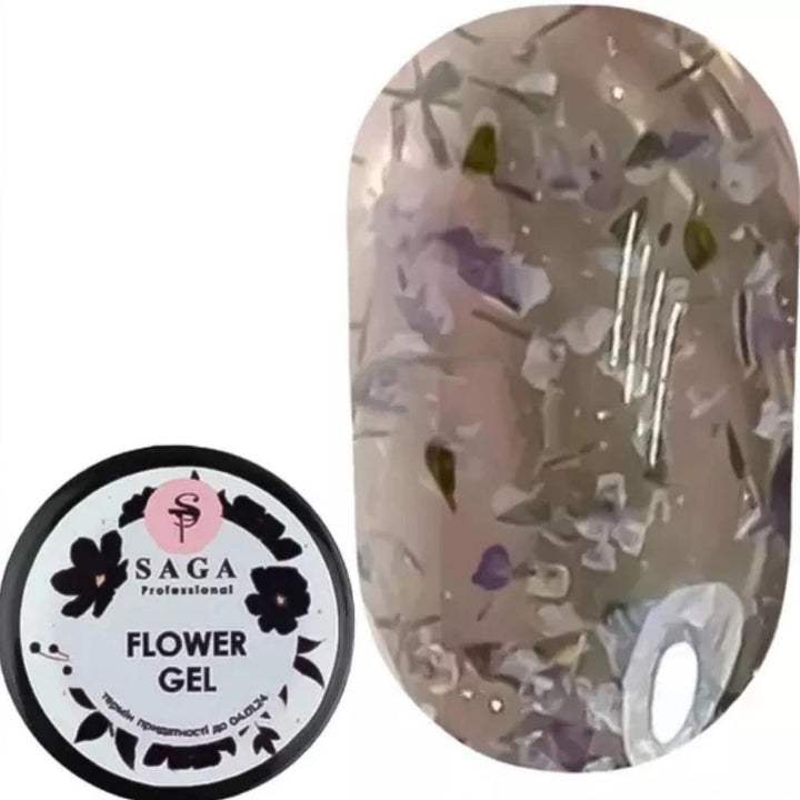 SAGA professional Flower gel 1 (with dried flowers -purple) , 5 ml