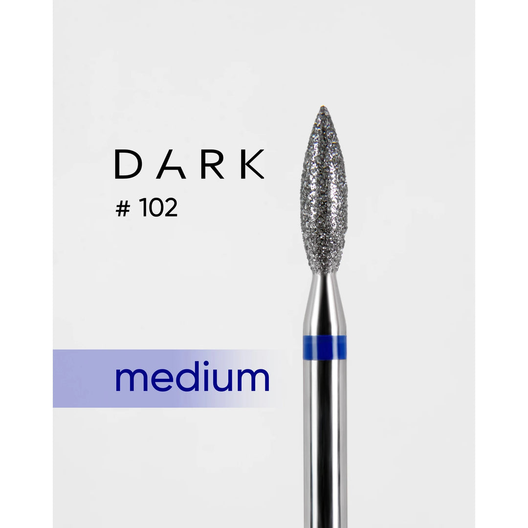 DARK Diamond Nail Drill Bit 102 Flame 2.5 mm (Blue)