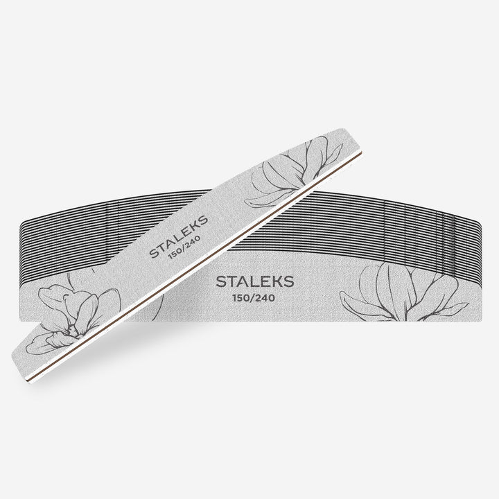 STALEKS PRO Crescent Mineral Nail File EXPERT 40, 150/240 grit (25 pcs)