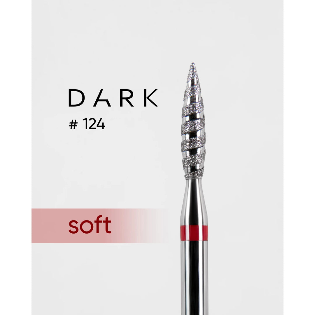DARK Diamond Nail Drill Bit 124 Tornado Flame 2.3 mm (Red)