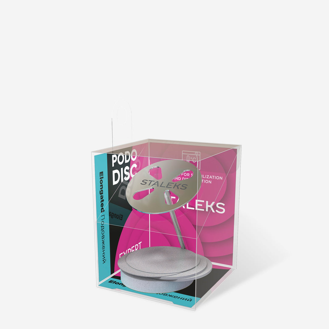 STALEKS PRO Elongated Pedicure Disc PODODISC L EXPERT, 25 mm + 5 Disposable Files 180 grit