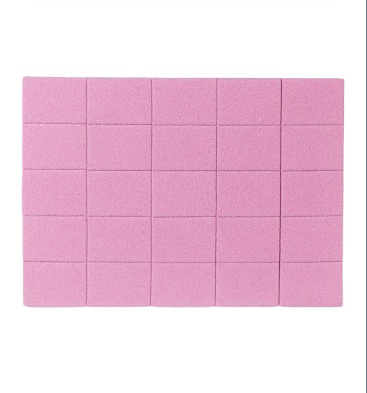 Pink nail buffer blocks set for manicure and pedicure, arranged in a grid pattern