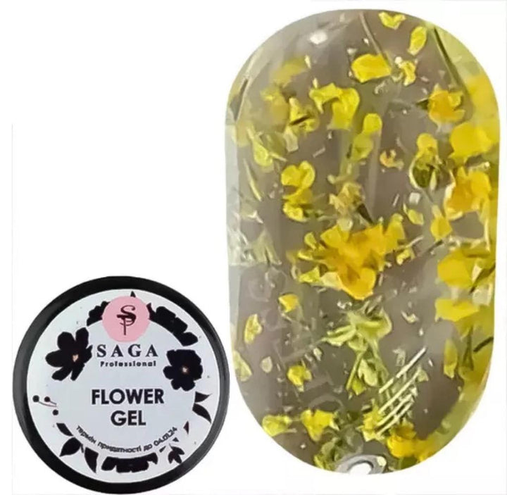 SAGA professional Flower gel 3 (with dried flowers -green) , 5 ml