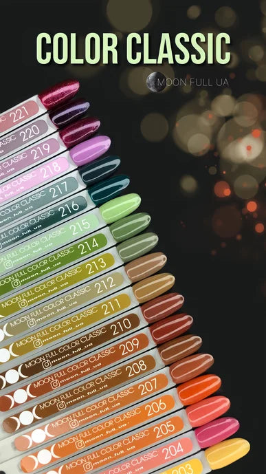 Set of color swatches with 'Color Classic' branding on a dark background