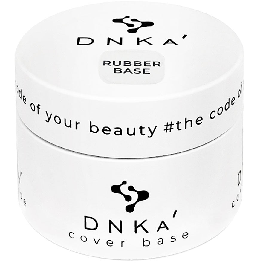DNKA' rubber base cover gel in white jar for professional nail manicure