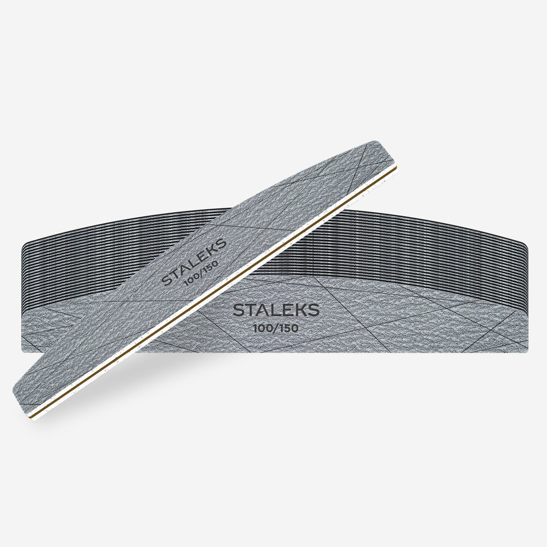 STALEKS PRO Crescent Mineral Nail File SMART 40, 100/150 grit (25 pcs)