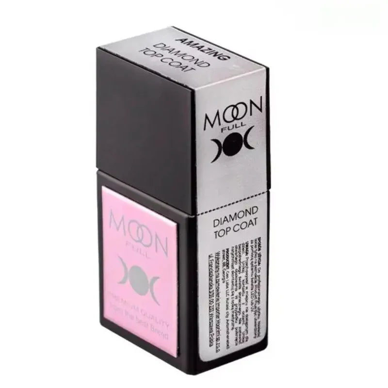 Bottle of Moon Full diamond top coat for gel manicure and nail protection