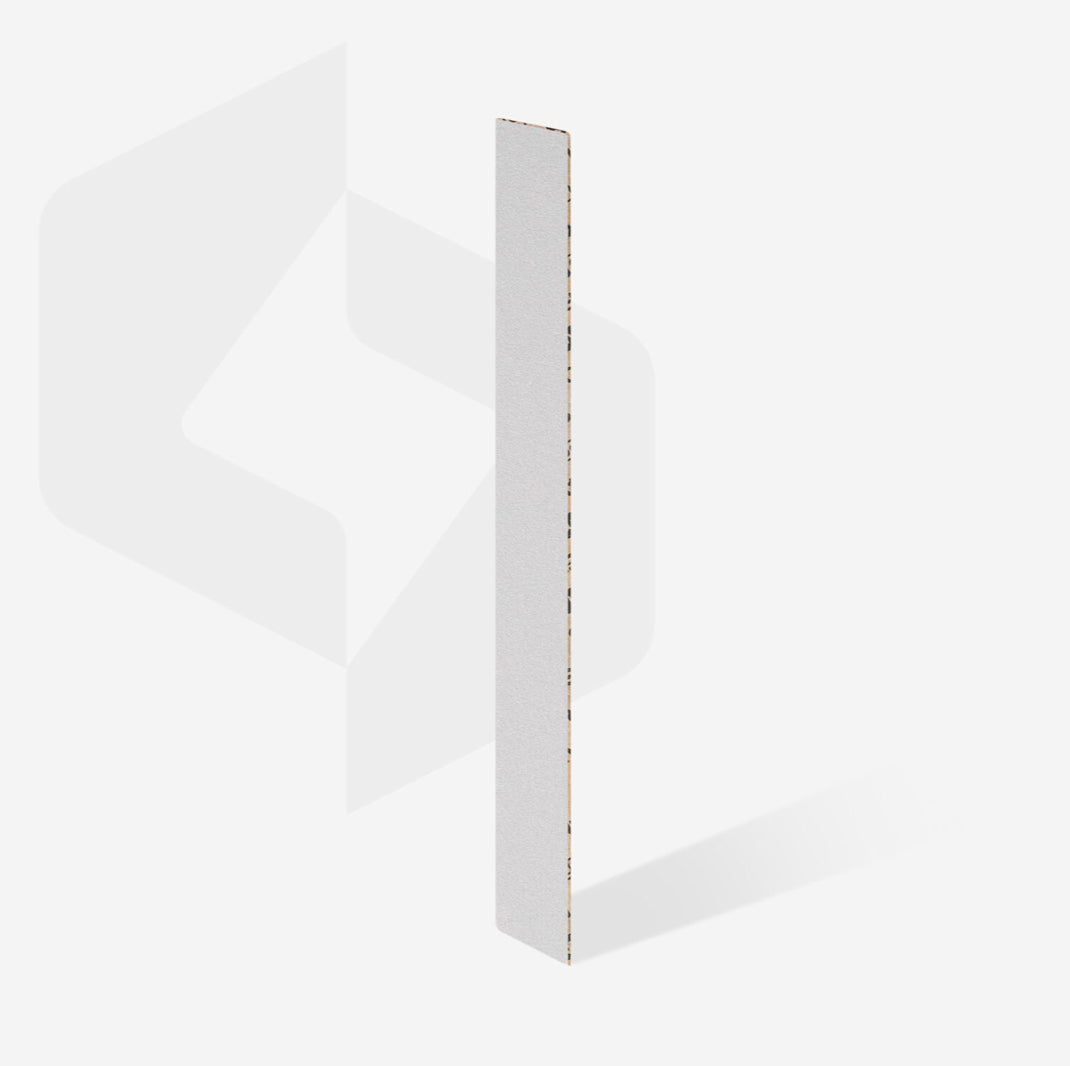 White nail file for manicure and pedicure on a plain background