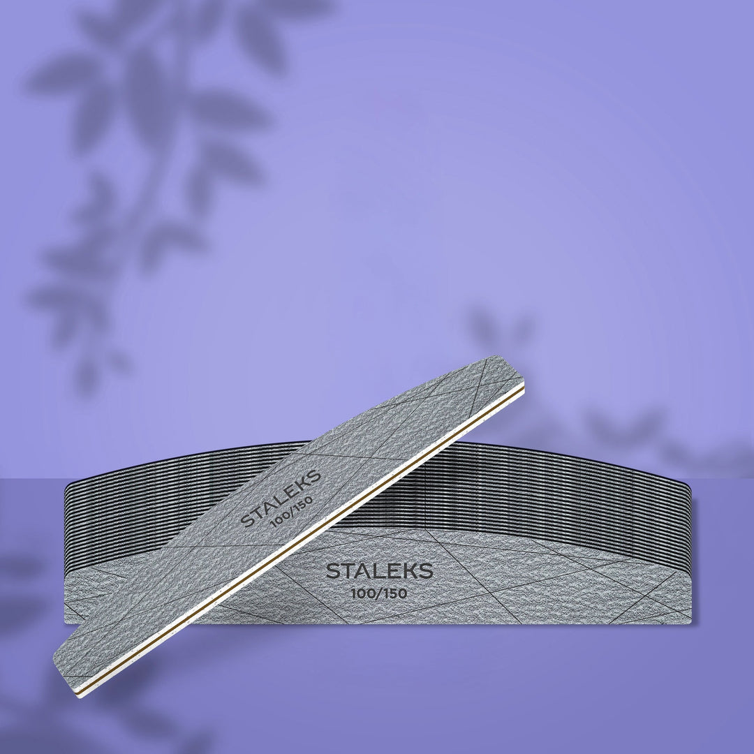 STALEKS PRO Crescent Mineral Nail File SMART 40, 100/150 grit (25 pcs)