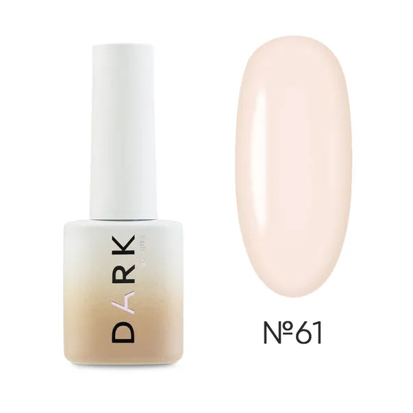 Light nude gel nail polish bottle and swatch shade number 61 for manicure and pedicure