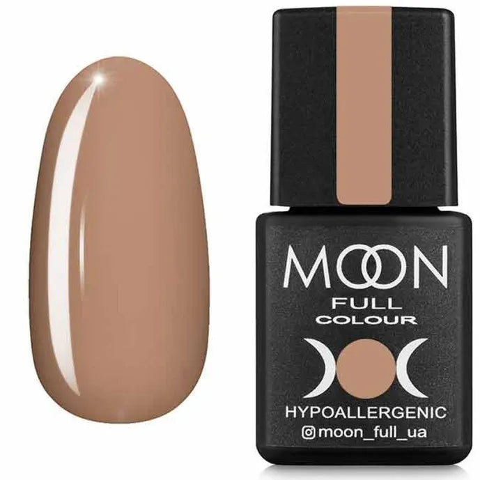 Beige gel nail polish bottle and swatch, hypoallergenic, professional manicure product