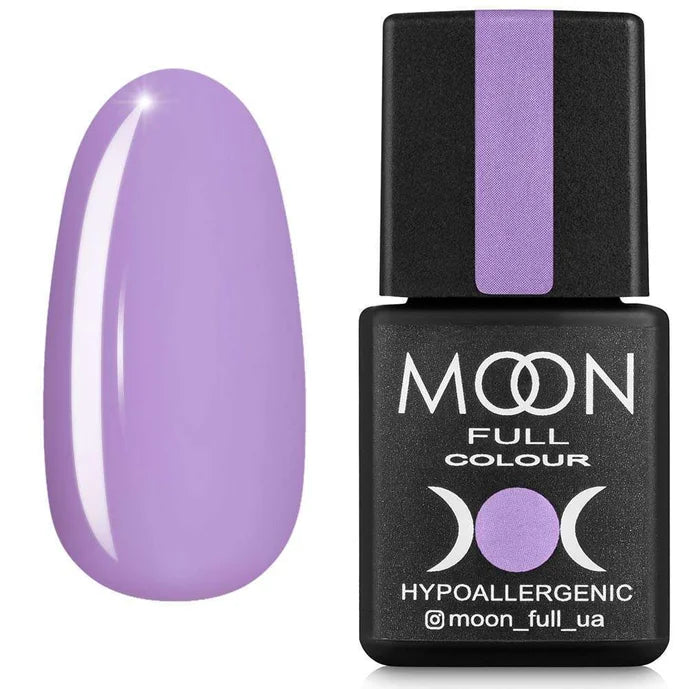 Black Moon Full Colour nail polish bottle with a purple nail sample on a white background