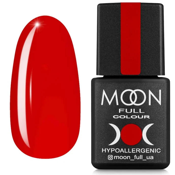 Red UV gel nail polish bottle and swatch, professional manicure product