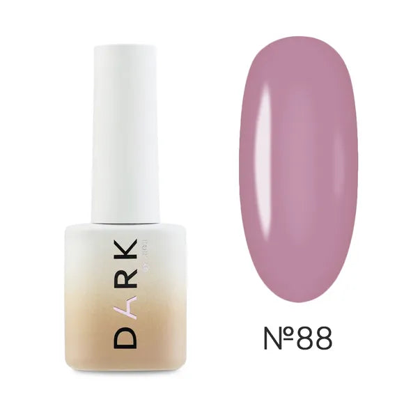 Mauve UV gel nail polish bottle and swatch, shade number 88, for manicure.