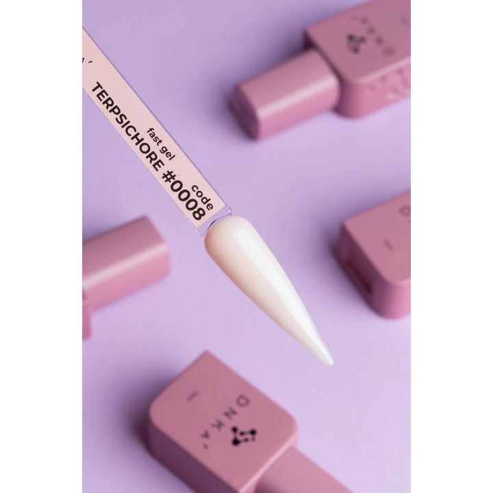 Creamy white nail gel polish swatch labeled TERPSICHORE 