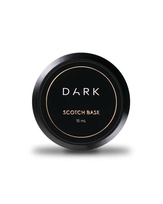 Black round container labeled DARK Scotch Base 15mL for nail base gel