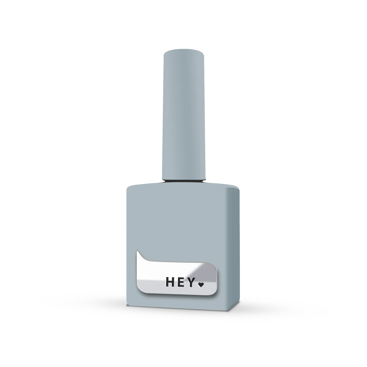 Light blue gel nail polish bottle with 'HEY' label, manicure supplies product.