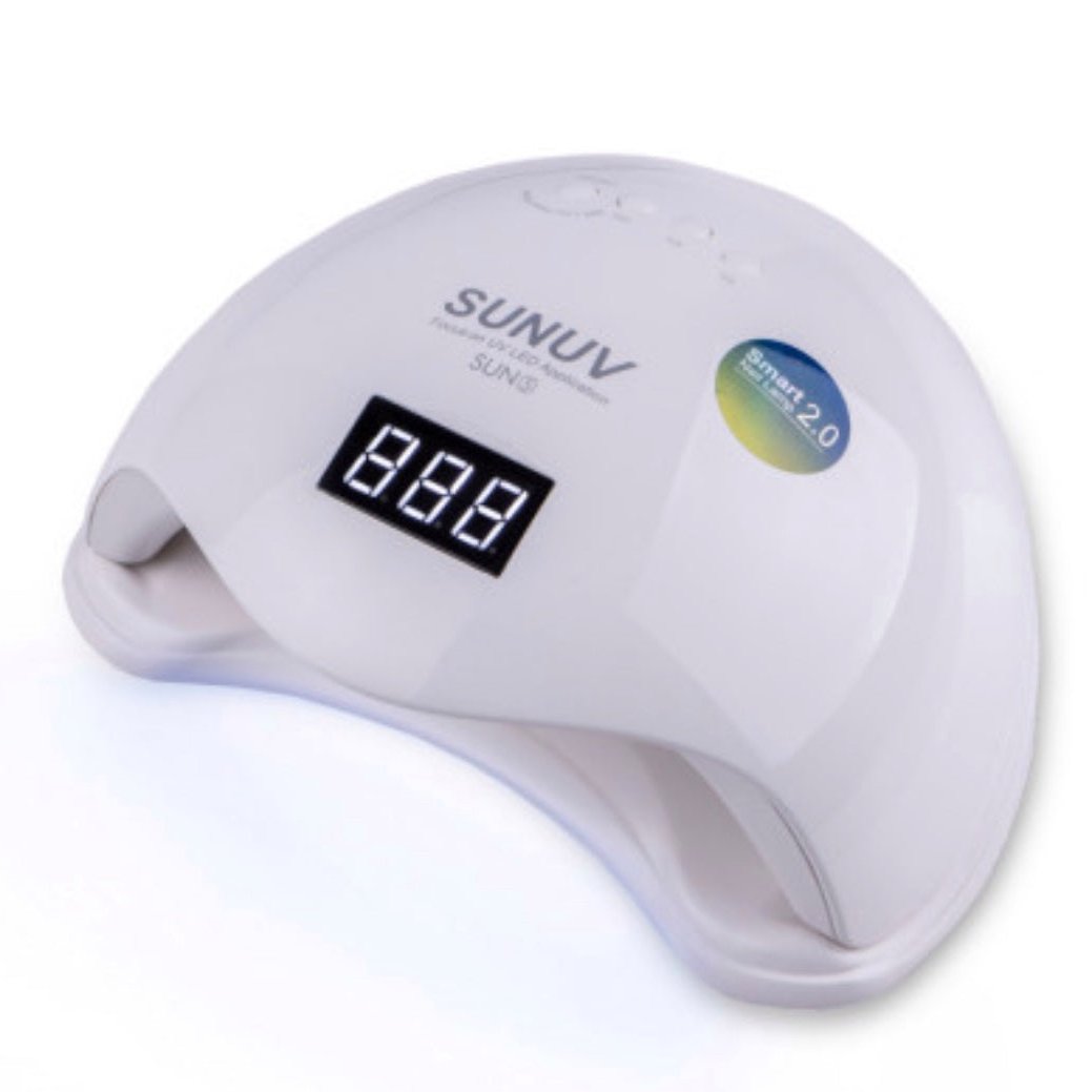 White SUNUV UV LED nail lamp with digital timer for professional gel manicure
