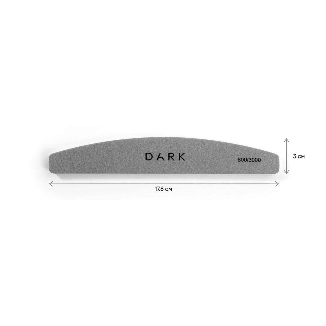 DARK half-moon nail polishing file, 800/3000 grit – size 17.6 × 3 cm