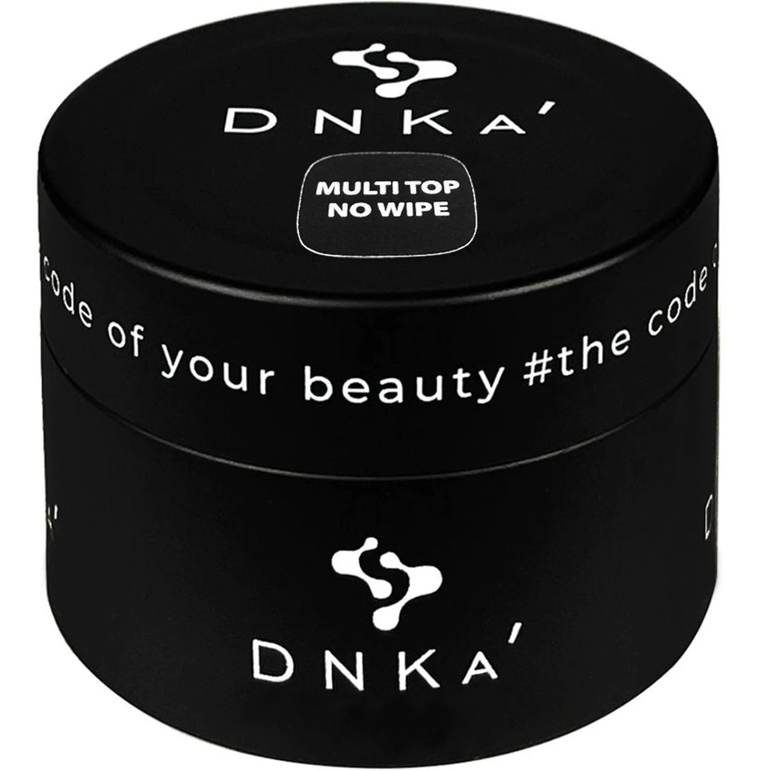 Black DNKa' Multi Top No Wipe gel polish container for manicures and nail art