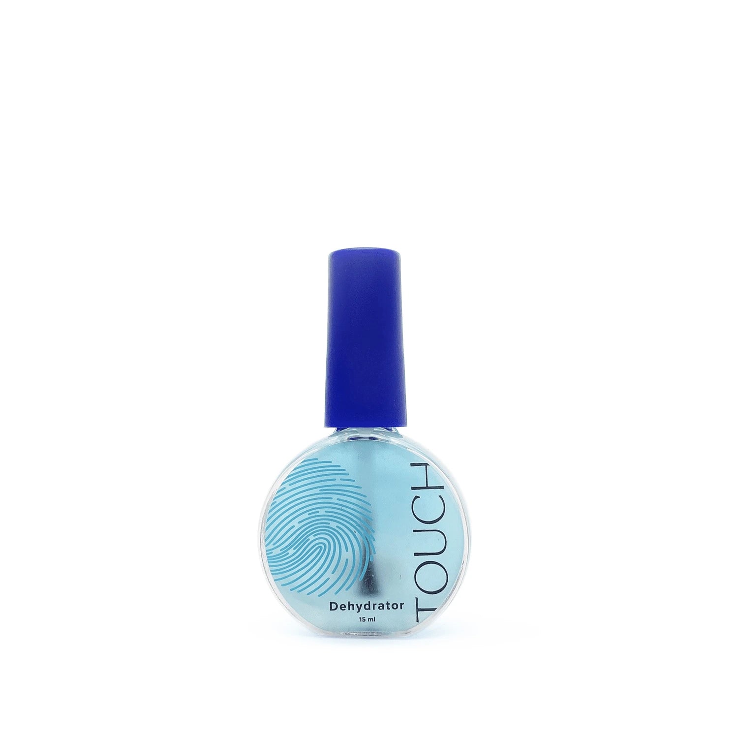 Nail dehydrator bottle with blue cap for professional manicure and gel polish prep