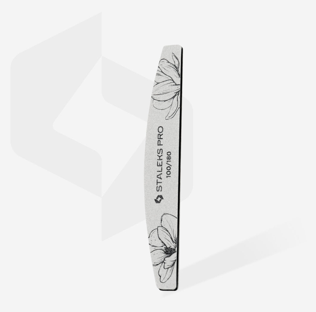 Professional nail file with floral design and 100/180 grit for manicure and pedicure