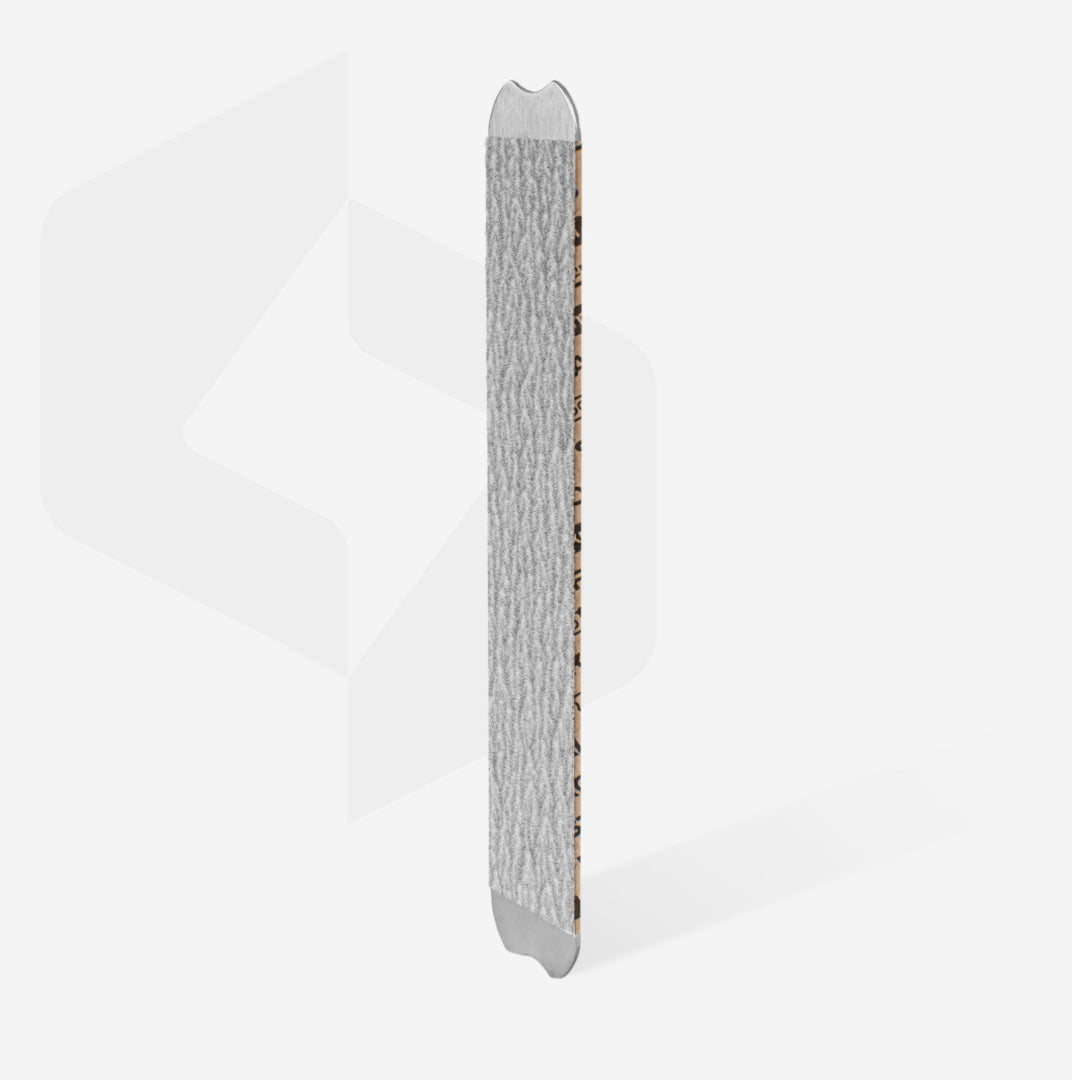 Double-sided nail file for manicure and pedicure, textured surface, neutral background