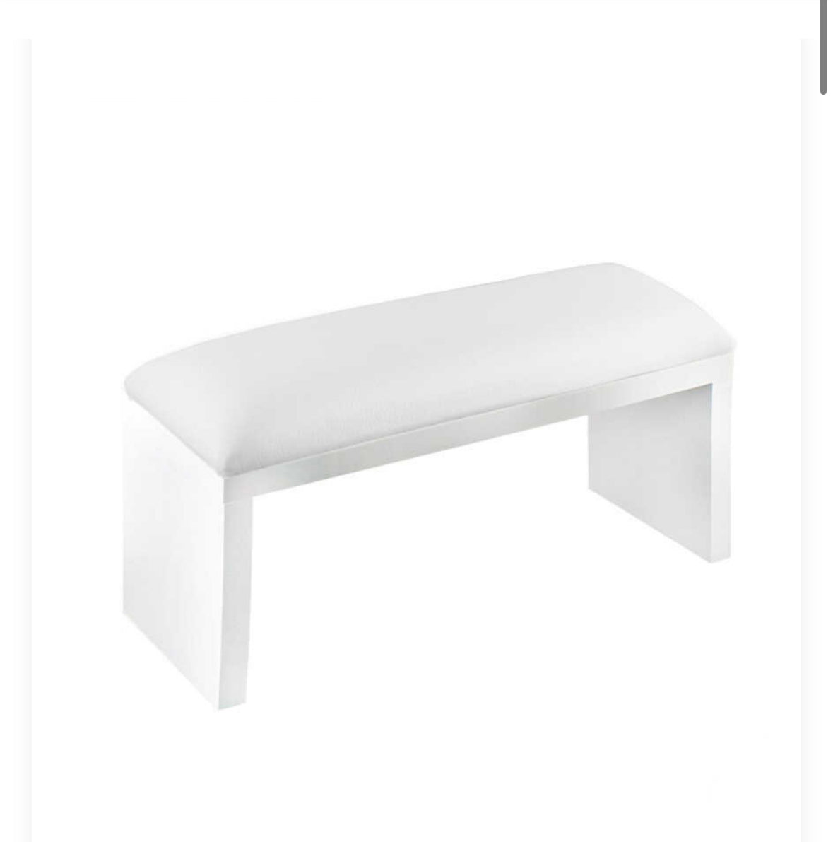 White manicure hand rest cushion for nail salon or spa table