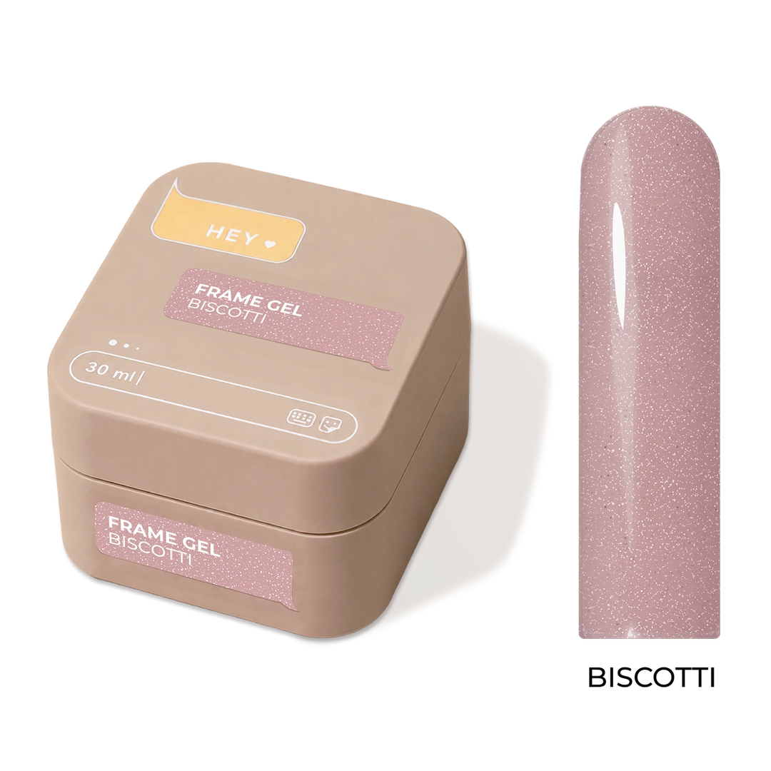 HEYLOVE Frame Builder Gel BISCOTTI with shimmer 30 ml – jar