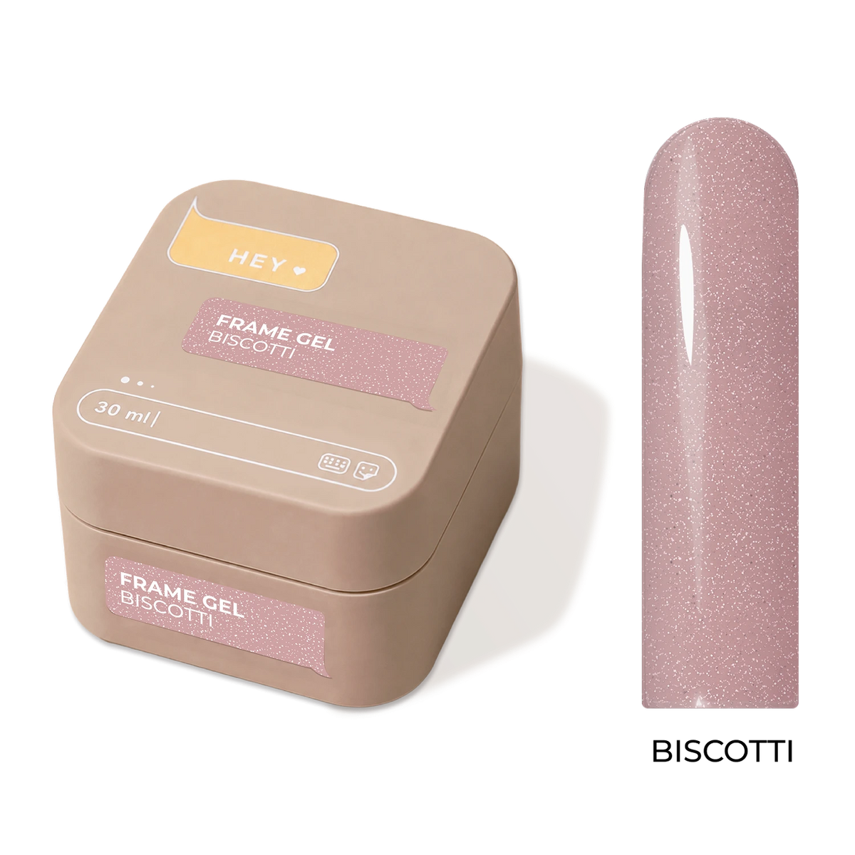 HEYLOVE Frame Builder Gel BISCOTTI with shimmer 30 ml – jar
