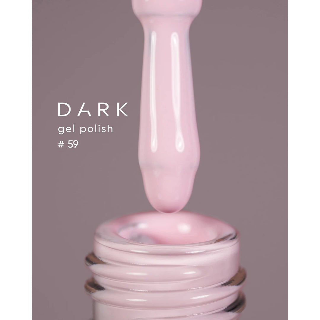 Pink gel polish dropper with bottle, labeled Dark gel polish 
