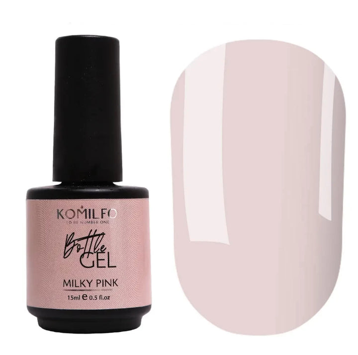 Komilfo Bottle Gel Milky Pink with brush, 15 ml