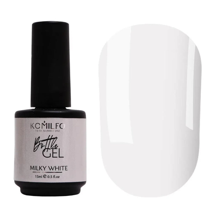 Komilfo Bottle Gel Milky White with brush, 15 ml