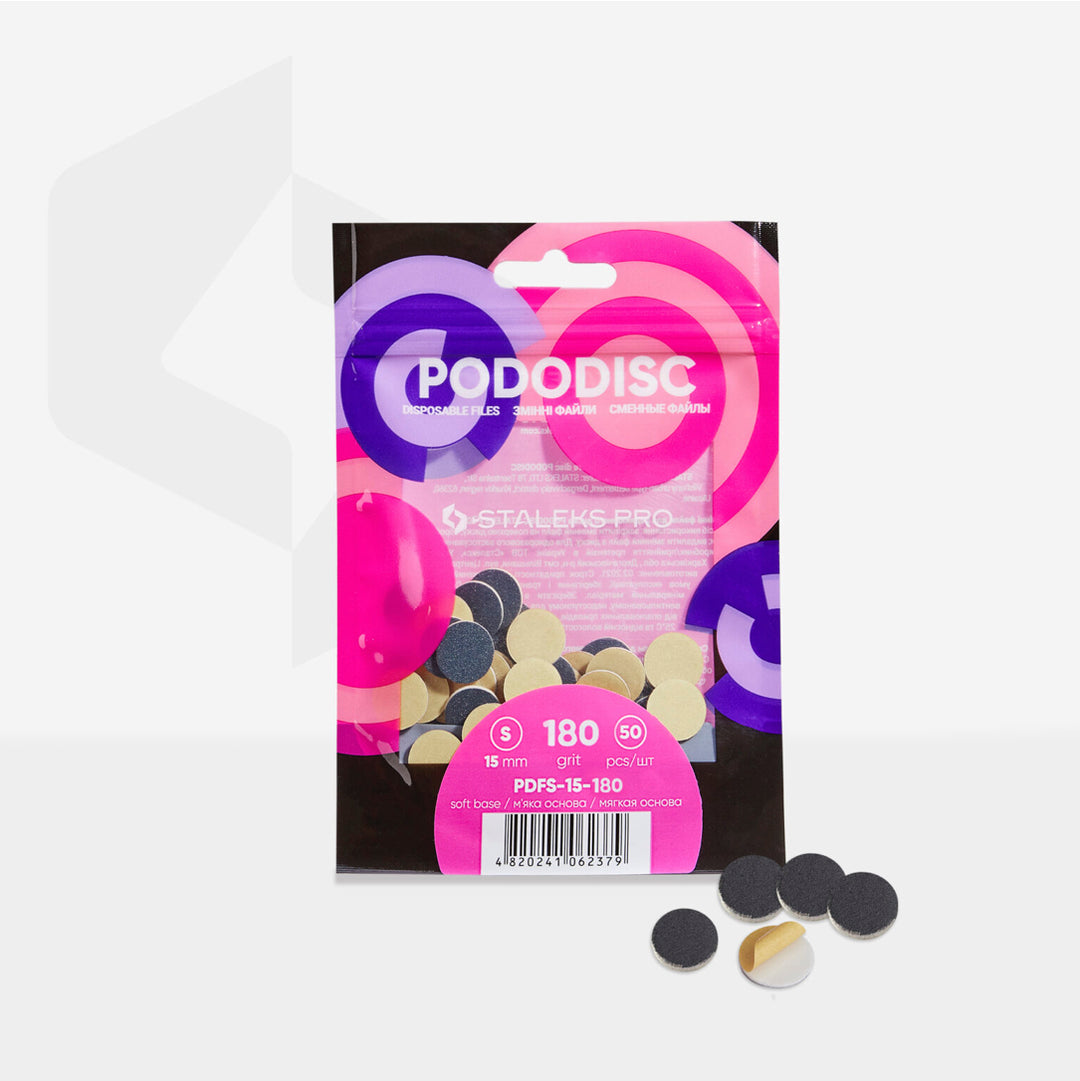 Rellenos desechables con capa de espuma suave para disco de pedicura PODODISK STALEX PRO S, grano 180 (50 pss) PDFS-15-180