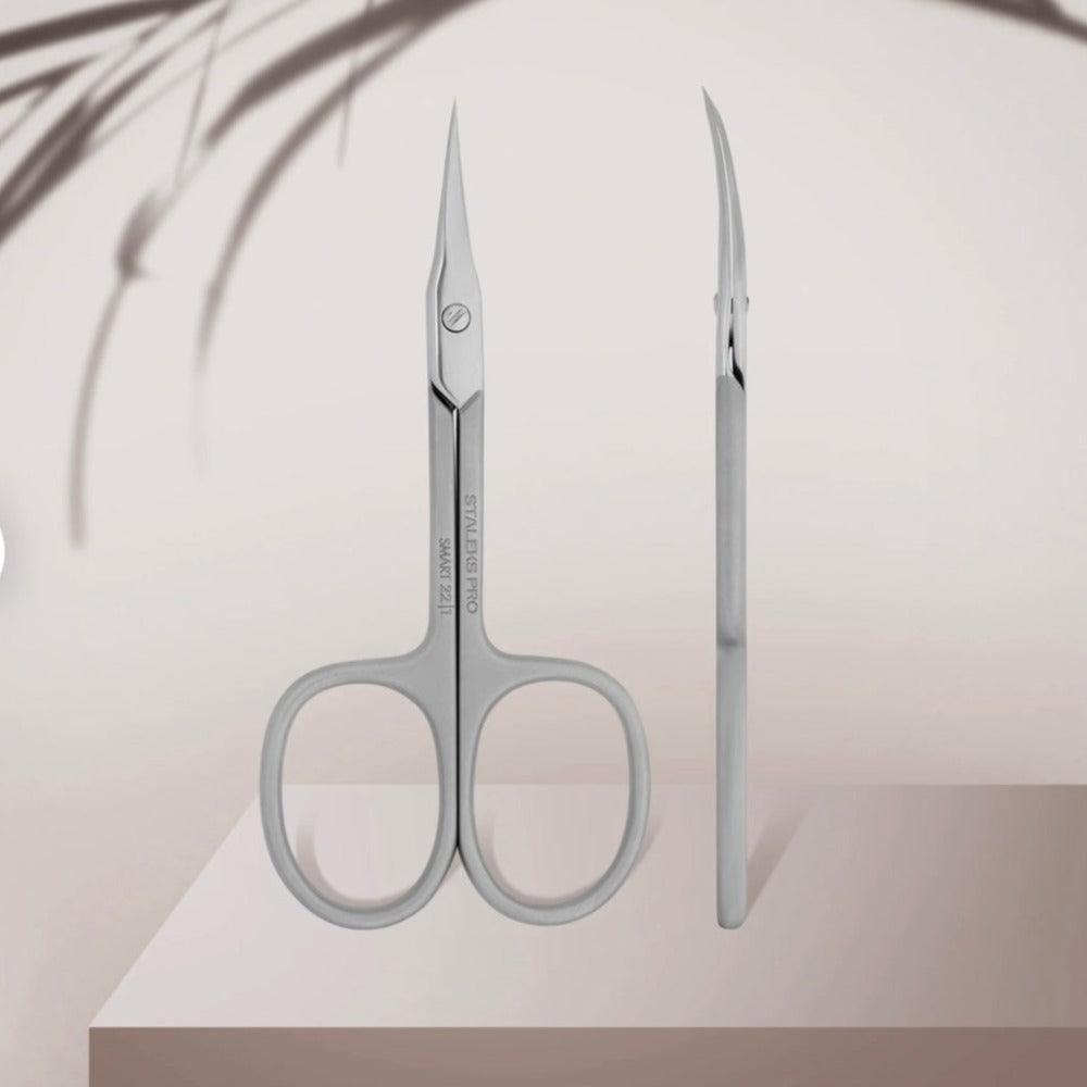 Stainless steel cuticle scissors for manicure and pedicure, sharp curved blades
