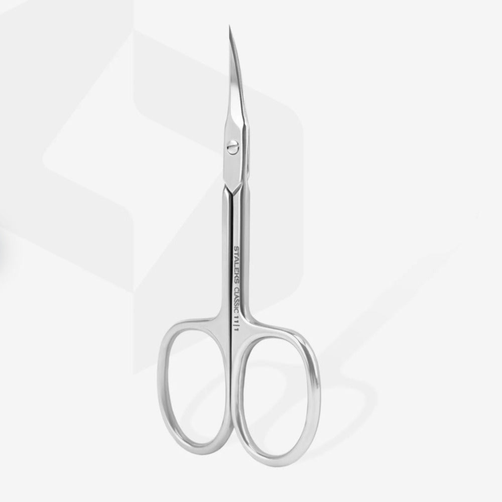 Stainless steel cuticle scissors with curved blades for professional manicure