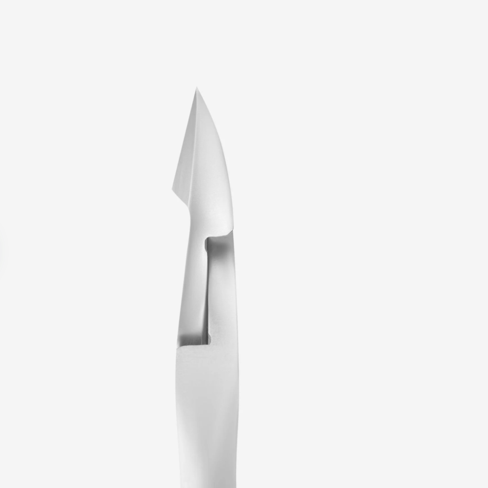 Stainless steel cuticle nipper tip for manicure and pedicure, isolated on white background