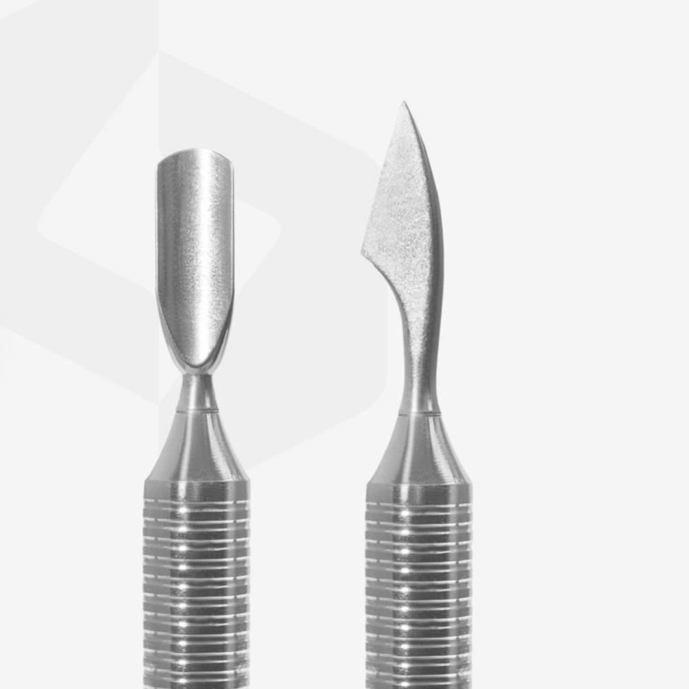 Stainless steel dual-ended nail cuticle pusher and scraper for manicure and pedicure care